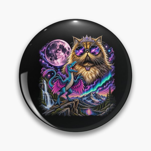Item preview, Cosmic Cat with Velociraptor Moon Galaxy Fantasy designed and sold by NoeValdric.