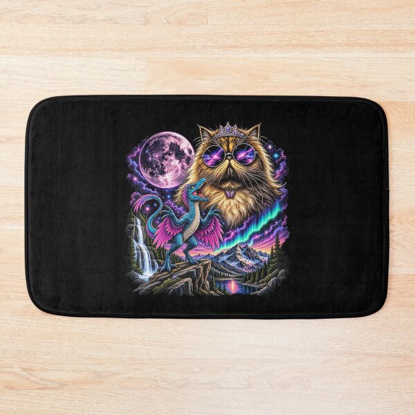 Item preview, Cosmic Cat with Velociraptor Moon Galaxy Fantasy designed and sold by NoeValdric.