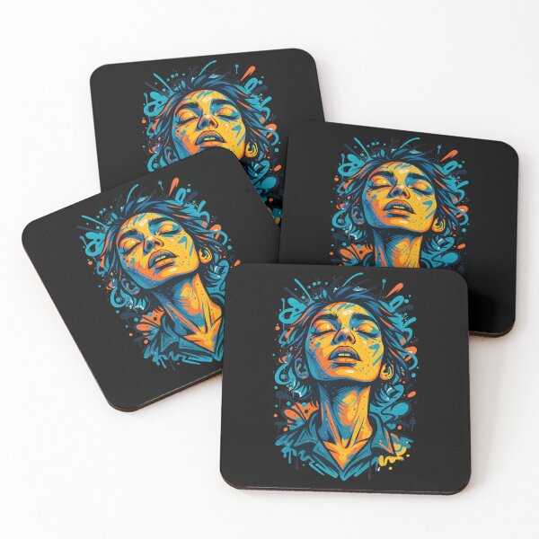 Item preview, Abstract Euphoric Face Fluid Hues designed and sold by MarCinu Art.