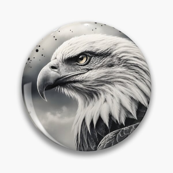 Item preview, Majestic Bald Eagle Black and White Watercolor Portrait designed and sold by RubisLeaf.