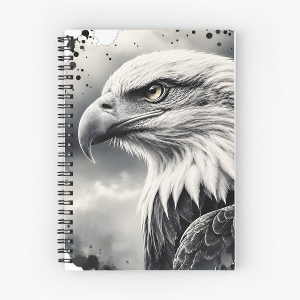 Item preview, Majestic Bald Eagle Black and White Watercolor Portrait designed and sold by RubisLeaf.
