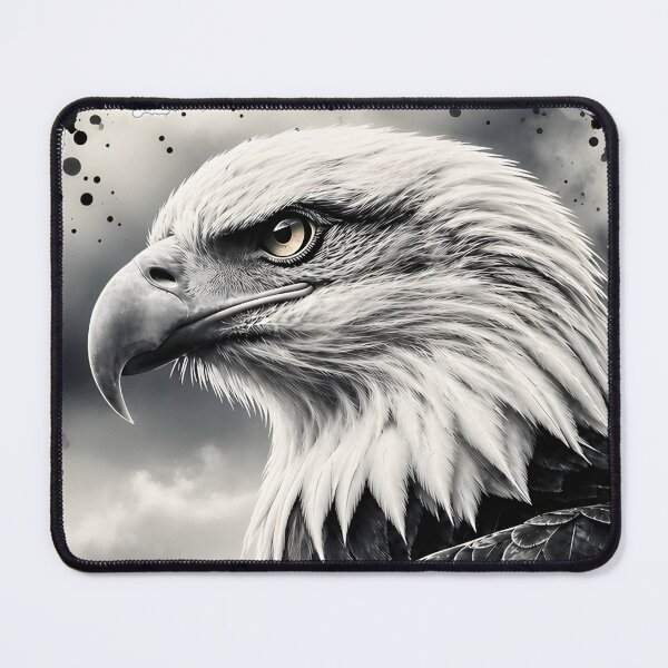 Item preview, Majestic Bald Eagle Black and White Watercolor Portrait designed and sold by RubisLeaf.
