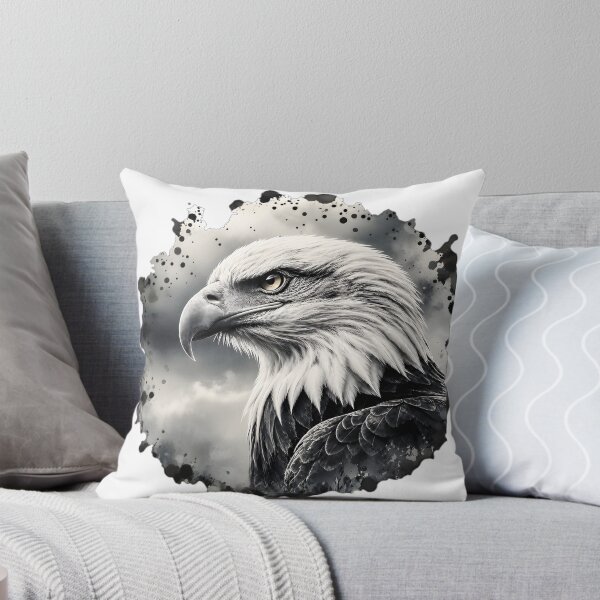 Item preview, Majestic Bald Eagle Black and White Watercolor Portrait designed and sold by RubisLeaf.