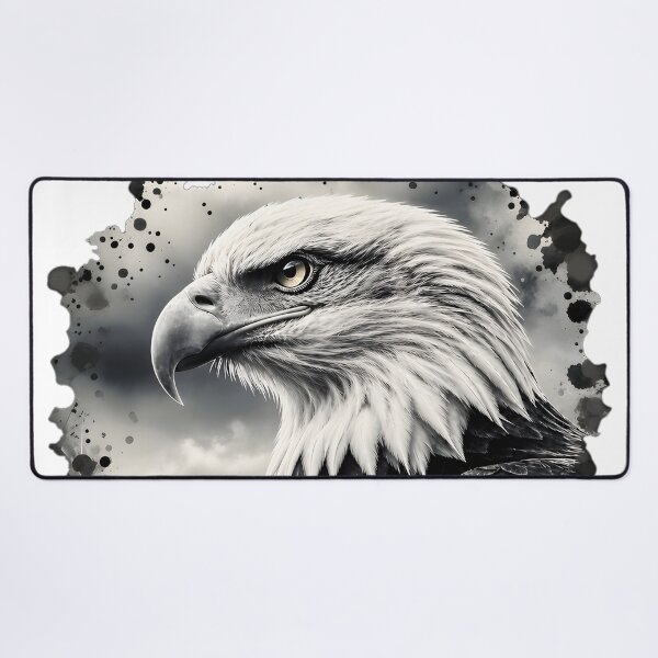 Item preview, Majestic Bald Eagle Black and White Watercolor Portrait designed and sold by RubisLeaf.