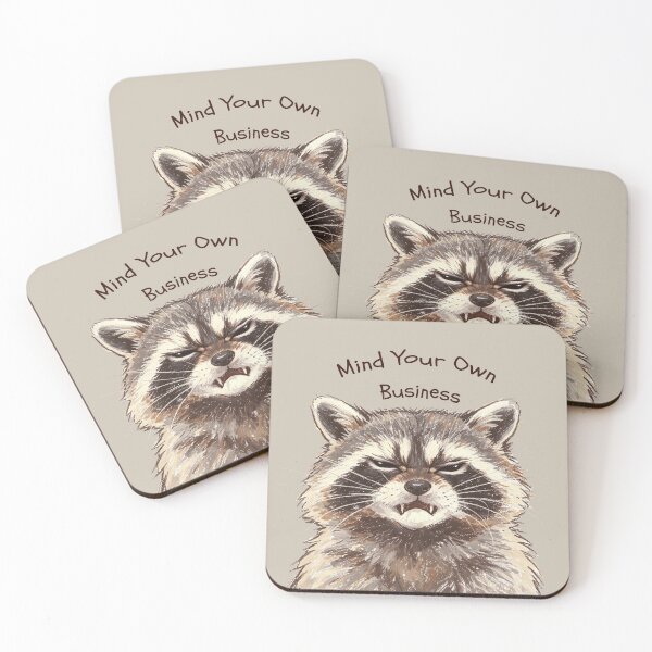 Item preview, Mind Your Own Business Raccoon designed and sold by Moody Critters.