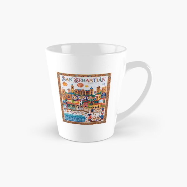 Item preview, San Sebastian Spain Embroidered Travel Art - La Concha & Pintxos Stitched Poster designed and sold by Witsprings.