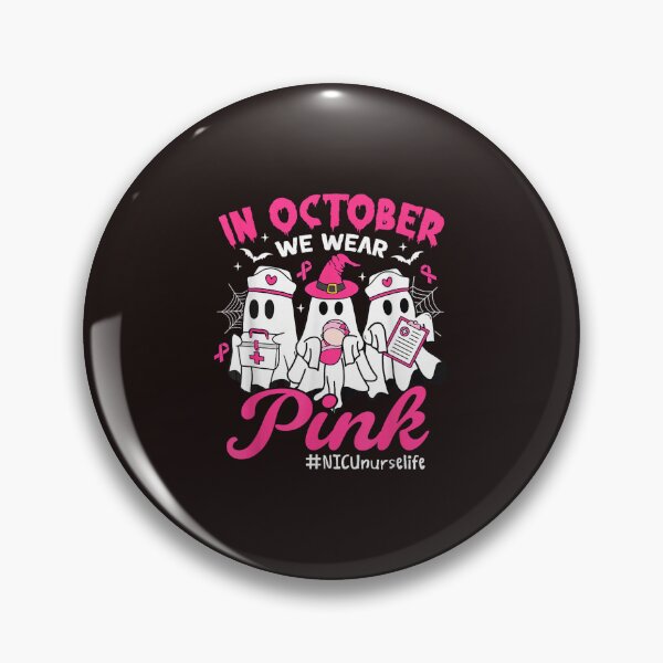 Item preview, In October We Wear Pink NICU Nurse Life Breast Cancer Halloween Ghost designed and sold by mari-kayden.