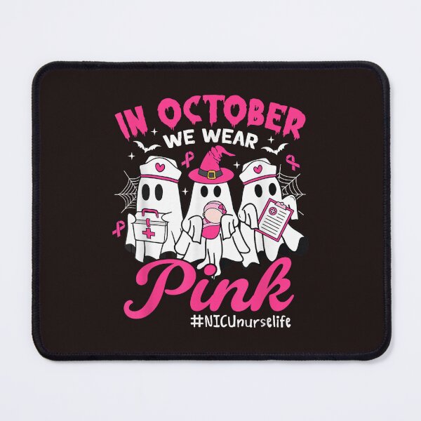 Item preview, In October We Wear Pink NICU Nurse Life Breast Cancer Halloween Ghost designed and sold by mari-kayden.