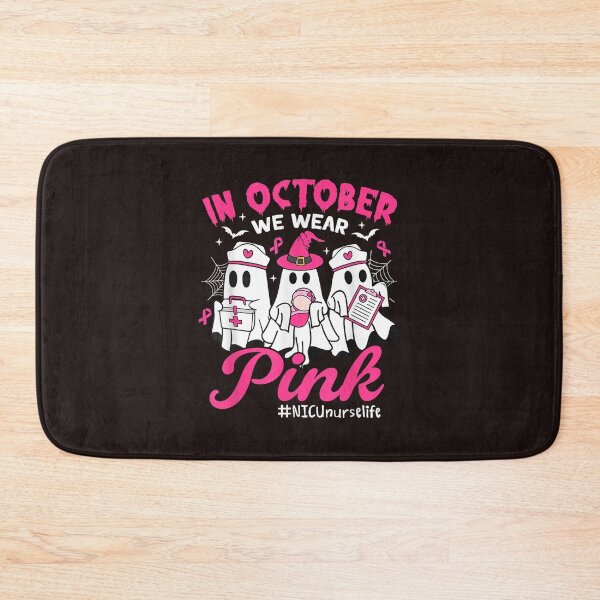 Item preview, In October We Wear Pink NICU Nurse Life Breast Cancer Halloween Ghost designed and sold by mari-kayden.