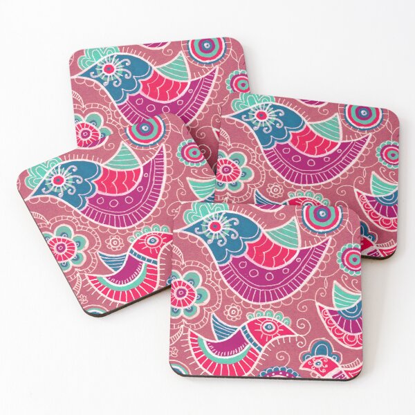 Item preview, Folk Birds Magenta Pattern designed and sold by Fani*.