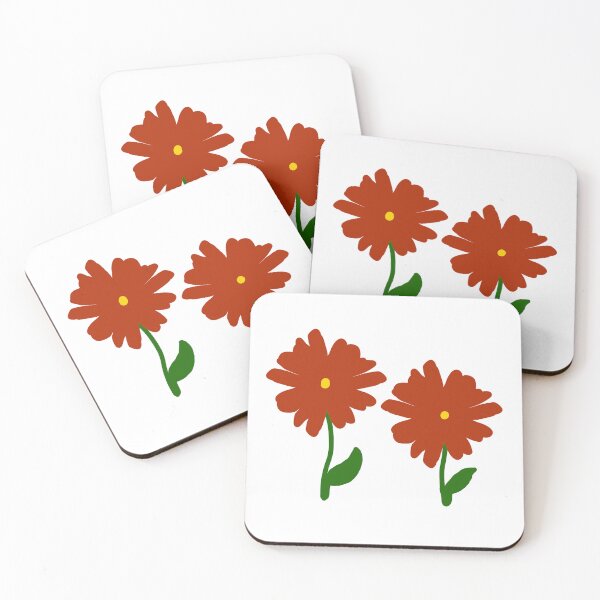 Item preview, Rust Red Floral Duo Minimalist designed and sold by การออกแบบคิงซาคาอิ.