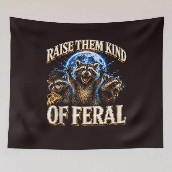 Item preview, Raise Them Kind Of Feral Funny Raccoon Mom Life 90s Vintage Trash Panda designed and sold by mari-kayden.