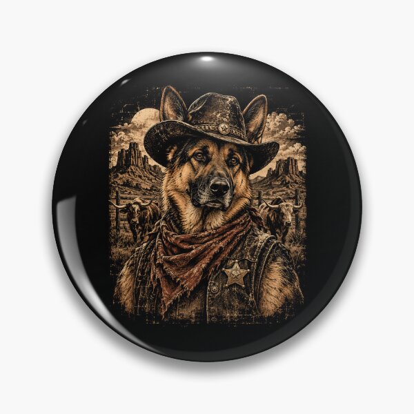 Item preview, German Shepherd Wild West Sheriff Cowboy designed and sold by WILLIAMS-BR.