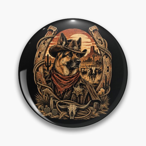 Item preview, German Shepherd Wild West Sheriff Cowboy designed and sold by WILLIAMS-BR.