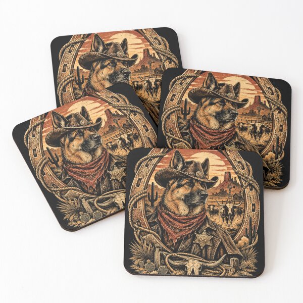 Item preview, German Shepherd Wild West Sheriff Cowboy designed and sold by WILLIAMS-BR.
