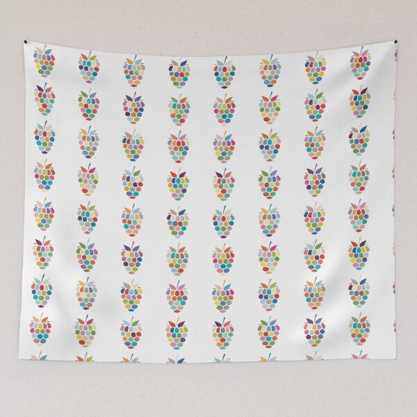 Item preview, Multicolour Raspberries Repeat Pattern - Pop Art Fruit Grid designed and sold by iampaulmorris.