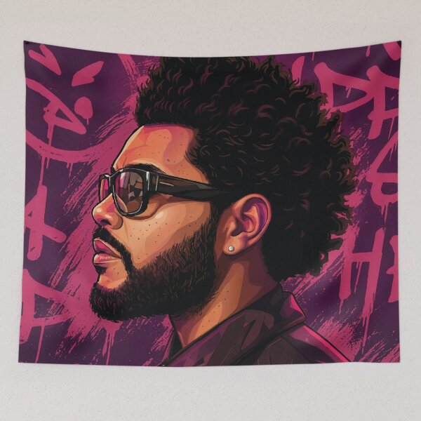 Item preview, The Weeknd Music Portrait Singer Art designed and sold by LEGENDS ICONART GALLERY.