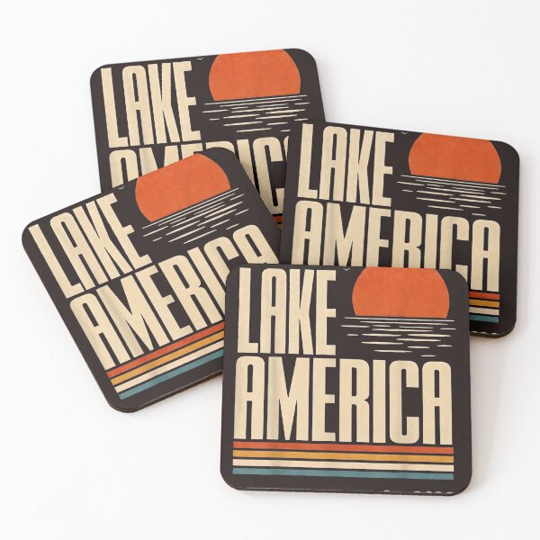 Item preview, Lake America Retro Vintage Sunset Outdoor Summer Vacation Beach designed and sold by mari-kayden.