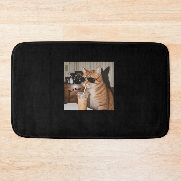 Item preview, Funny Cat Drinking Iced Coffee Art designed and sold by elderberry.