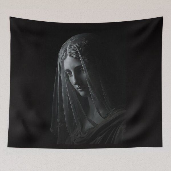 Item preview, Veiled Virgin Statue Neoclassical Dark Gothic Marble Art designed and sold by VintageManiac.