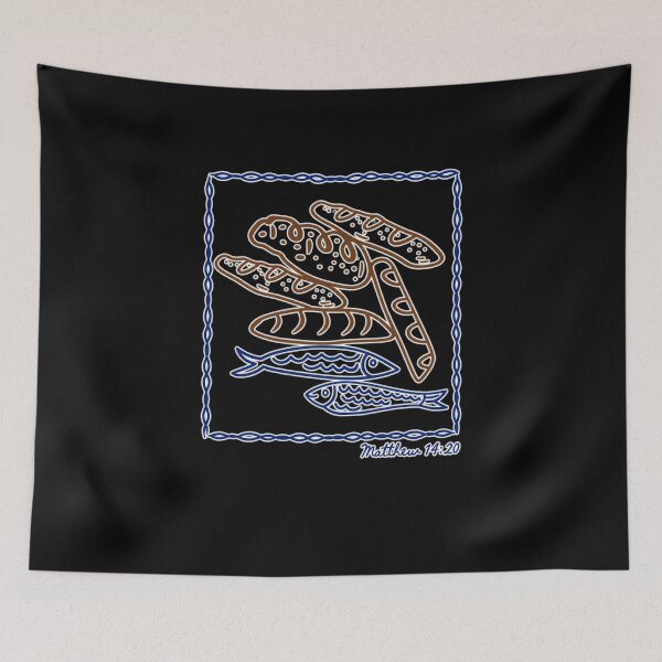Item preview, Matthew 14:20 Loaves and Fish Biblical Art designed and sold by elderberry.