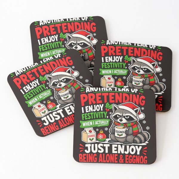 Item preview, Another Year Of Pretending Funny Christmas Raccoon Eggnog Introvert designed and sold by mari-kayden.