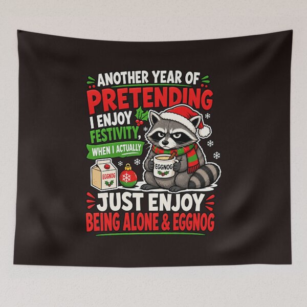 Item preview, Another Year Of Pretending Funny Christmas Raccoon Eggnog Introvert designed and sold by mari-kayden.