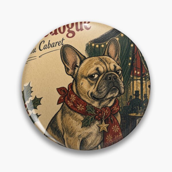 Item preview, Le Petit Bouledogue – Vintage French Bulldog Christmas Cabaret Poster designed and sold by cipoprimo.