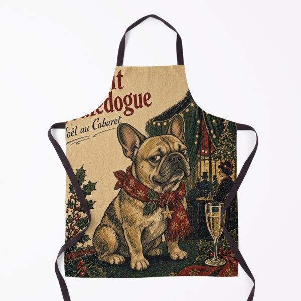 Item preview, Le Petit Bouledogue – Vintage French Bulldog Christmas Cabaret Poster designed and sold by cipoprimo.