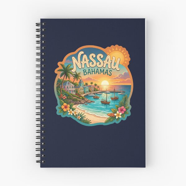 Item preview, Vintage Nassau Bahamas Tropical Coastal Sunset Travel Badge designed and sold by LittleArij.