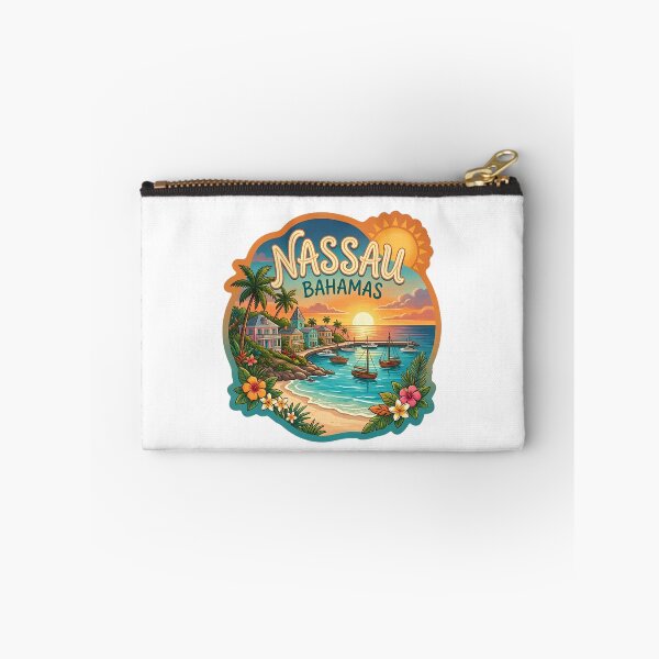 Item preview, Vintage Nassau Bahamas Tropical Coastal Sunset Travel Badge designed and sold by LittleArij.