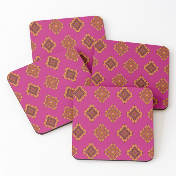 Item preview, Hot pink ikat pattern designed and sold by Halonapping.