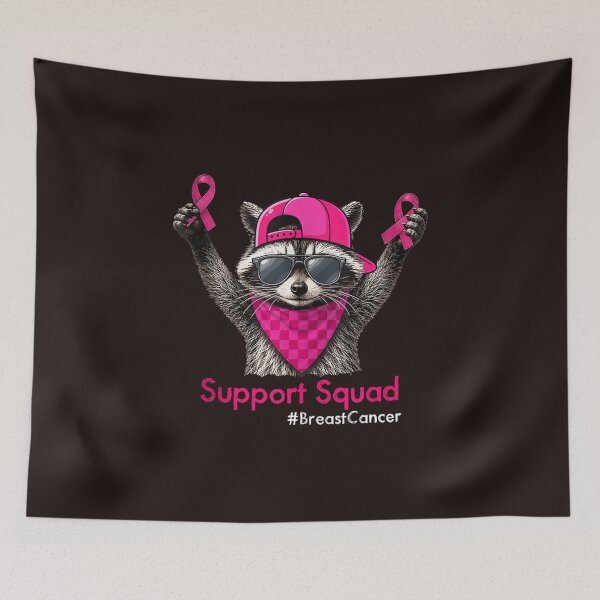 Item preview, Support Squad Breast Cancer Awareness Raccoon Pink Ribbon Pink October designed and sold by mari-kayden.