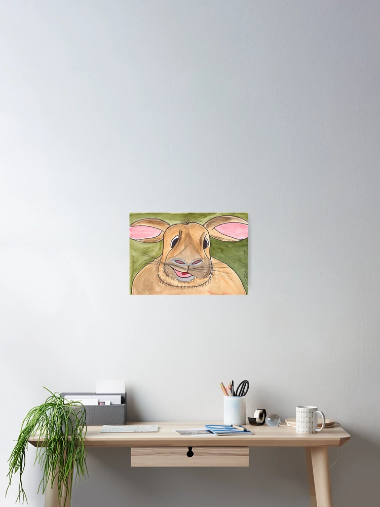 Thumbnail 2 of 3, Poster, smiling Animals, smiling Rabbit designed and sold by Anke‘s Bazaar.
