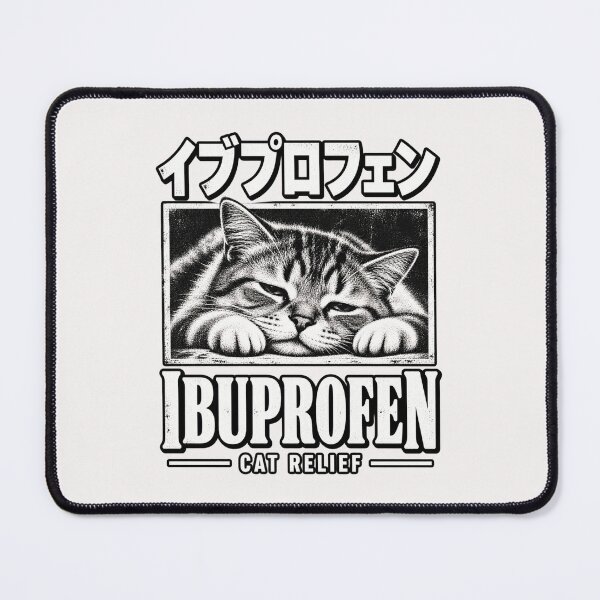 Item preview, Ibuprofen Japanese Cat, Funny Cat Medicine Lover, Cute Humor Medical Pun Japanese Cat designed and sold by Pawsome Quotes.