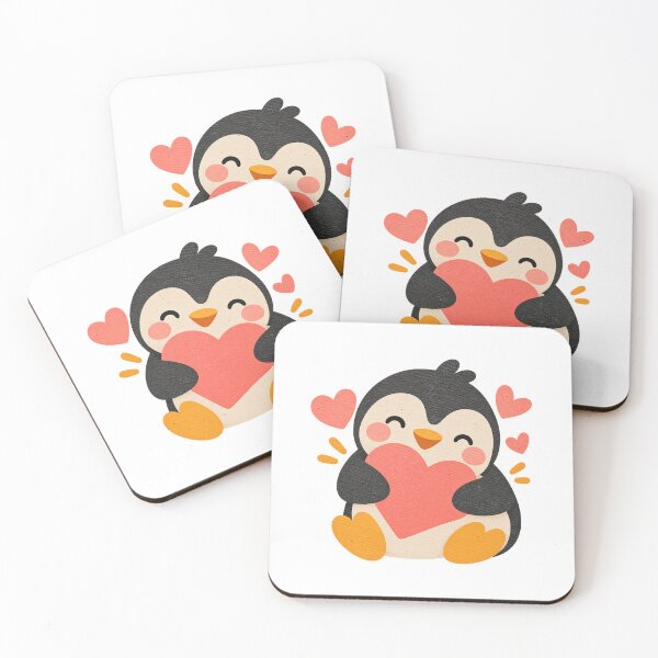 Item preview, Cute Penguin Hugging Heart – Kawaii Penguin Love Sticker designed and sold by StickyDelights.
