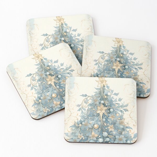 Item preview, Blue and Gold Christmas Tree – Elegant Watercolor Winter Christmas | Elegant Winter Collection designed and sold by lisa-diver.