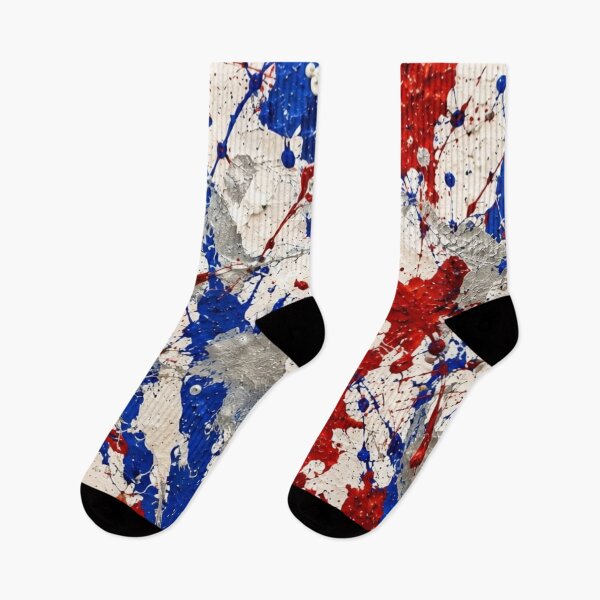 Item preview, Patriotic Red White and Blue Splatter Action Abstract Art designed and sold by THE SPLATTERED HAUS BY SAGE BANKS.