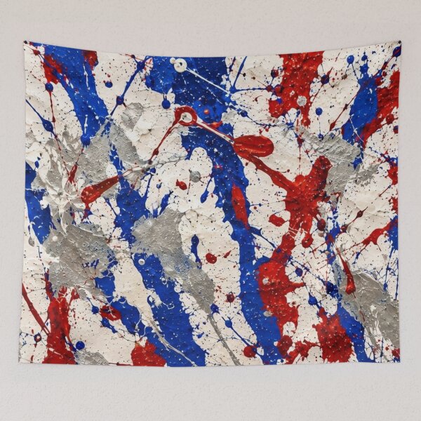 Item preview, Patriotic Red White and Blue Splatter Action Abstract Art designed and sold by THE SPLATTERED HAUS BY SAGE BANKS.