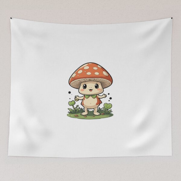 Item preview, Cottagecore Mushroom Character Dynamic Action Pose – Mushroom lover gift designed and sold by michallechowicz.