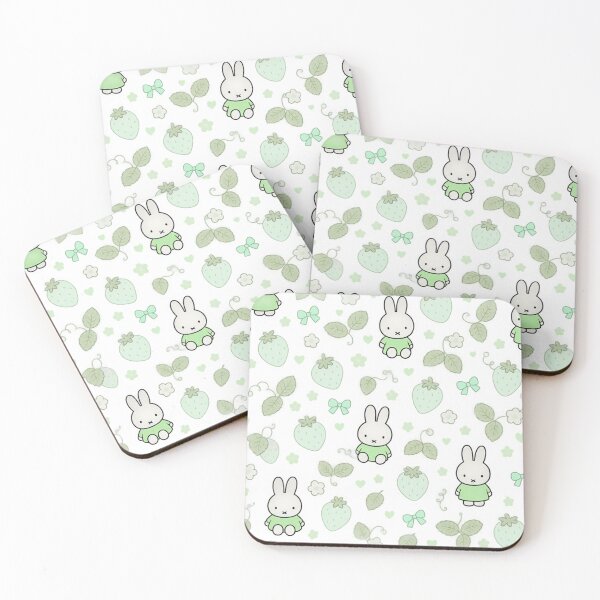 Item preview, Cute Bunny Matcha Strawberry Seamless Pattern designed and sold by Cozy Moss Studio.