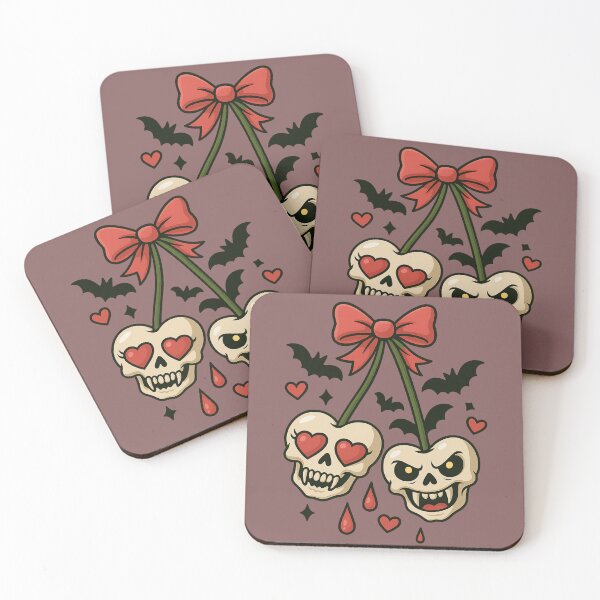 Item preview, Gothic Skull Cherries with Red Bow designed and sold by KateVil.