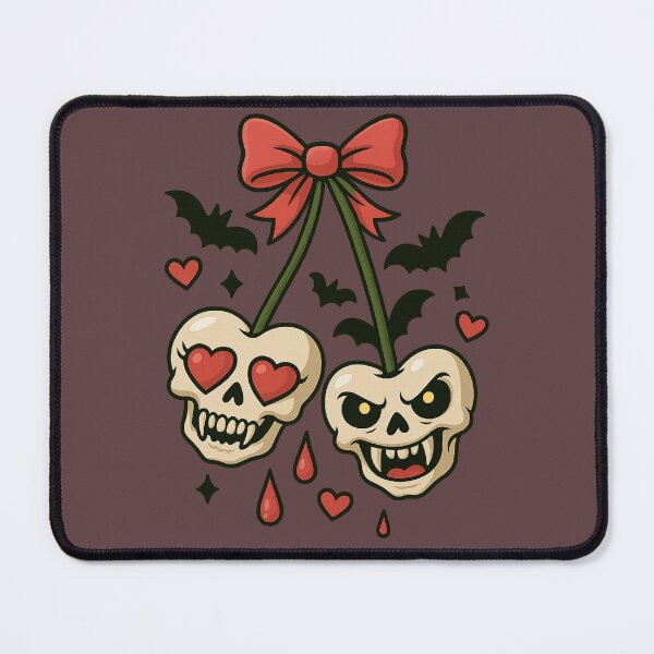 Item preview, Gothic Skull Cherries with Red Bow designed and sold by KateVil.