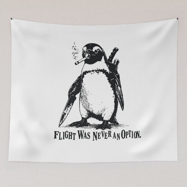 Item preview, Cute Flight was Never an Option Penguin Smoking Funny Bird Meme designed and sold by BornBorn.