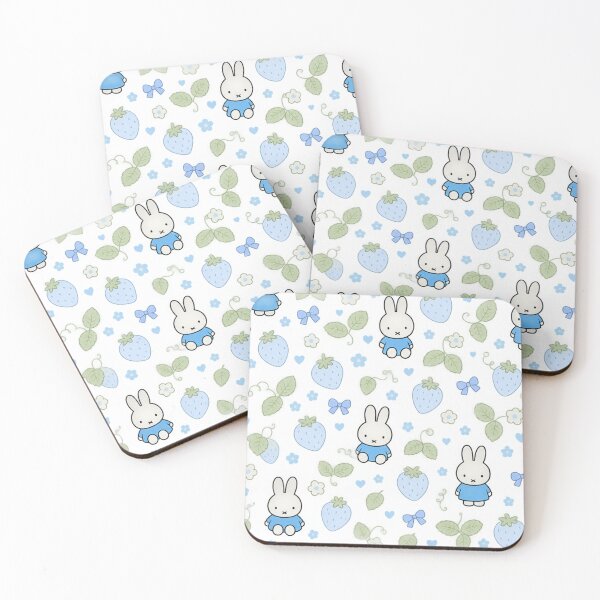 Item preview, Cute Bunny Blue Strawberry Seamless Pattern designed and sold by Cozy Moss Studio.