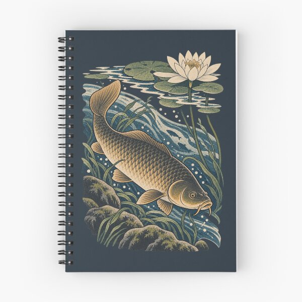 Item preview, Common Carp Beneath the Lotus – Japanese Woodblock Fishing Art designed and sold by Planthem.