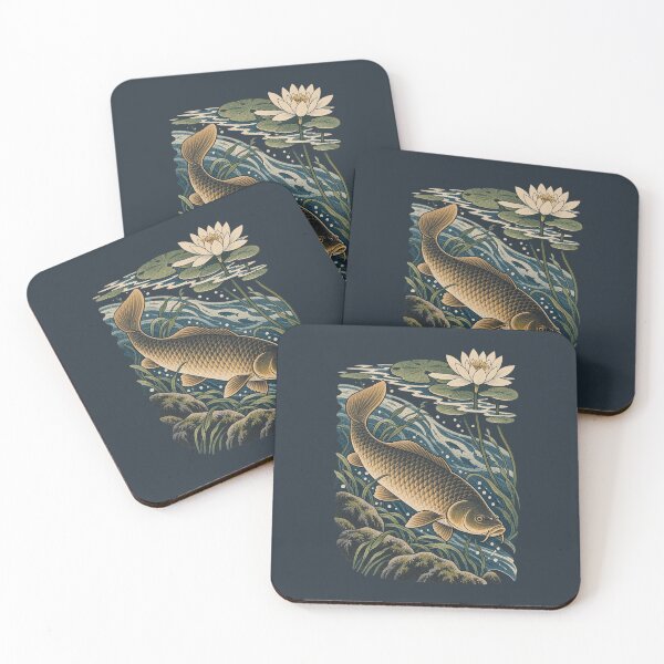 Item preview, Common Carp Beneath the Lotus – Japanese Woodblock Fishing Art designed and sold by Planthem.
