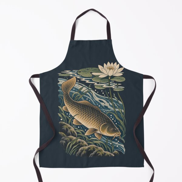 Item preview, Common Carp Beneath the Lotus – Japanese Woodblock Fishing Art designed and sold by Planthem.