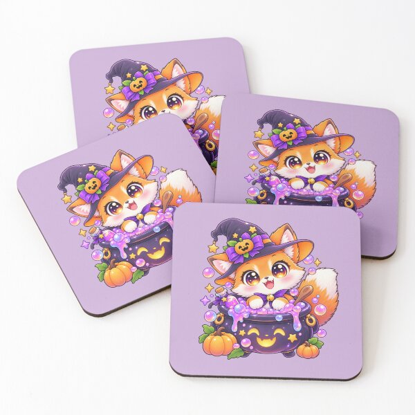 Item preview, Kawaii Fox in Cauldron Sticker Art – Cute Chibi Halloween Illustration designed and sold by MagicMakerPh.