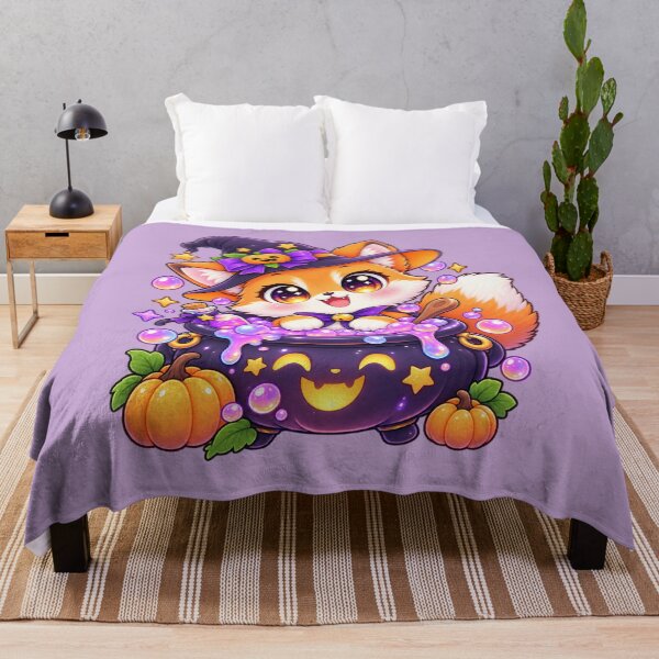 Item preview, Kawaii Fox in Cauldron Sticker Art – Cute Chibi Halloween Illustration designed and sold by MagicMakerPh.